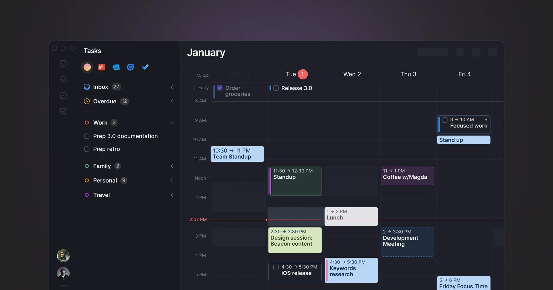 Morgen productivity scheduling tool